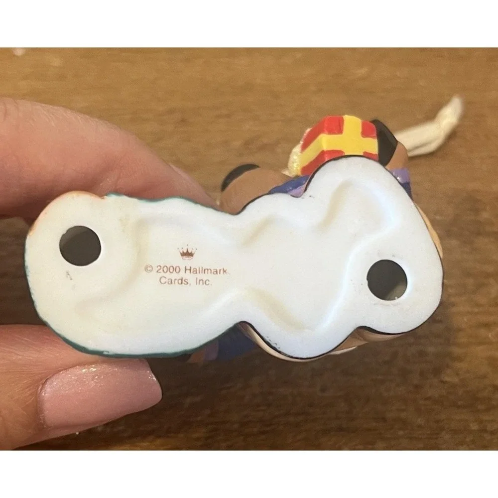 VTG 2000 Hallmark Mom Dad Reindeer Christmas Ornament Keepsake Porcelain FLAW